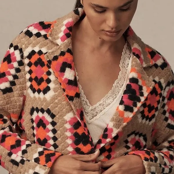 Vilagallo Jackets & Blazers - Vilagallo Multicolor Geometric wool Jacket - new